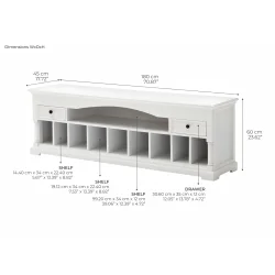NOVASOLO PROVENCE KLASSISK HVID TV BORD - 180