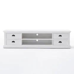 NOVASOLO HALIFAX KLASSISK HVID STORT TV BORD MED 4 SKUFFER - 180