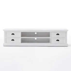 NOVASOLO HALIFAX KLASSISK HVID STORT TV BORD MED 4 SKUFFER - 180