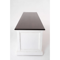 NOVASOLO HALIFAX ACCENT HVID PATINERET &amp; DYB BRUN STORT TV BORD M/4 SKUFFER - 180