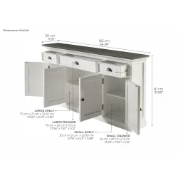 NOVASOLO HALIFAX CONTRAST KLASSISK HVID &amp; SORT KONSOLBORD - 165