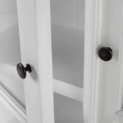 NOVASOLO PROVENCE KLASSISK HVID DOBBELT VITRINESKAB - 100