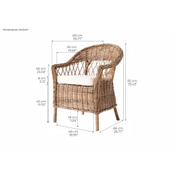 NOVASOLO WICKERWORKS NATURLIG MONARCH STOL (S�T AF 2) - 68