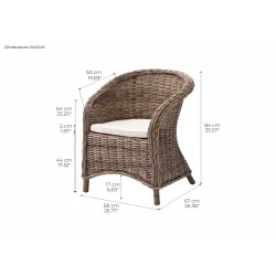 NOVASOLO WICKERWORKS NATURLIG BONSUN KURVESTOL (S�T AF 2) - 67