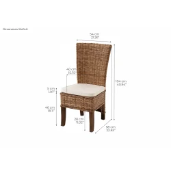 NOVASOLO WICKERWORKS NATURLIG SALSA SPISEBORDSSTOL (S�T AF 2) - 58