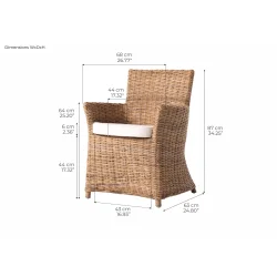 NOVASOLO WICKERWORKS NATURLIG BISKOP KURVESTOL (S�T AF 2) - 68