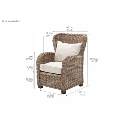 NOVASOLO WICKERWORKS NATURLIG QUEEN KURVESTOL - 106