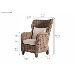 NOVASOLO WICKERWORKS NATURLIG KING KURVESTOL - 120