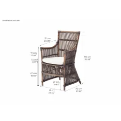 NOVASOLO WICKERWORKS RUSTIK DUCHESS KURVESTOL (S�T AF 2) - 70