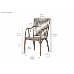 NOVASOLO WICKERWORKS RUSTIK DUKE KURVESTOL (S�T AF 2) - 65