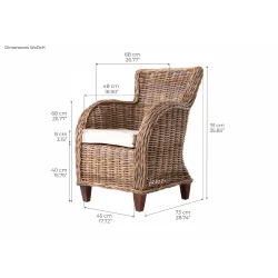 NOVASOLO WICKERWORKS NATURLIG BARON KURVESTOL (S�T AF 2) - 73