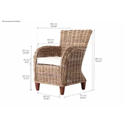 NOVASOLO WICKERWORKS NATURLIG BARONESSE KURVESTOL (S�T AF 2) - 75