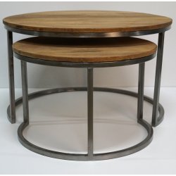 TRADEMARK LIVING PARIS INDSKUDSBORD/RUNDT DESIGN - 2 STK