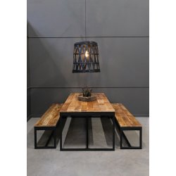 TRADEMARK LIVING SPISEBORD RONALDO SORT STEL - 200