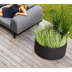 CANE-LINE GROW PLANTEKASSE LARGE - DARK GREEN ALUMINIUM 75