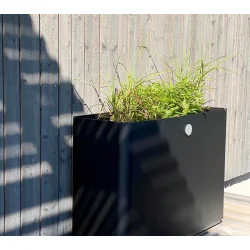 CANE-LINE GROW PLANTEKASSE REKTANGULR - LAVA GREY ALUMINIUM 90