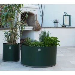 CANE-LINE GROW PLANTEKASSE LARGE - DARK GREEN ALUMINIUM 75