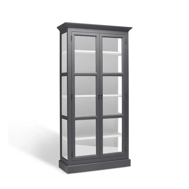 LIVINGOODIES H�J VITRINSKAB CARLINGTON LILLE BR�GR�/HVID - 100