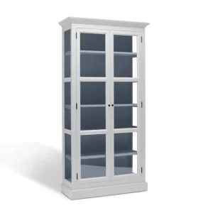 LIVINGOODIES H�J VITRINSKAB CARLINGTON LILLE HVID/BL� 100