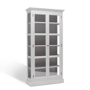 LIVINGOODIES H�J VITRINSKAB CARLINGTON LILLE HVID/GR�BRUN - 100