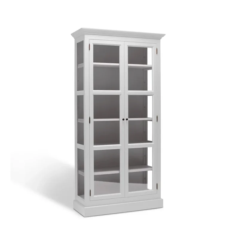 LIVINGOODIES H�J VITRINSKAB CARLINGTON LILLE HVID/GR�BRUN - 100