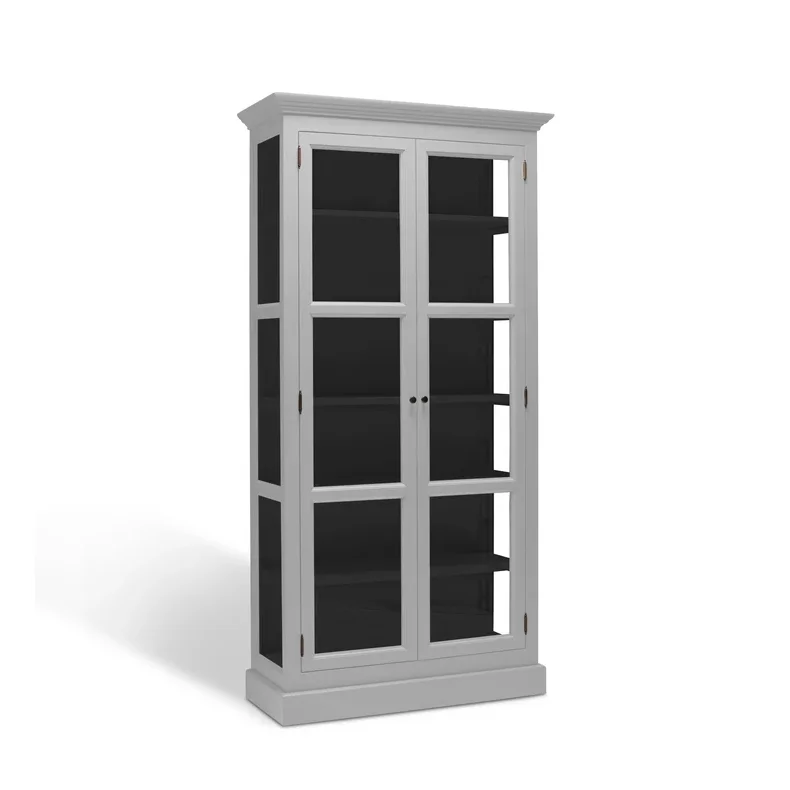 LIVINGOODIES VITRINSKAB CARLINGTON MELLEM LYSEGR�/SORT - 100