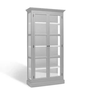 LIVINGOODIES VITRINSKAB CARLINGTON MELLEM LYSEGR�/HVID - 100