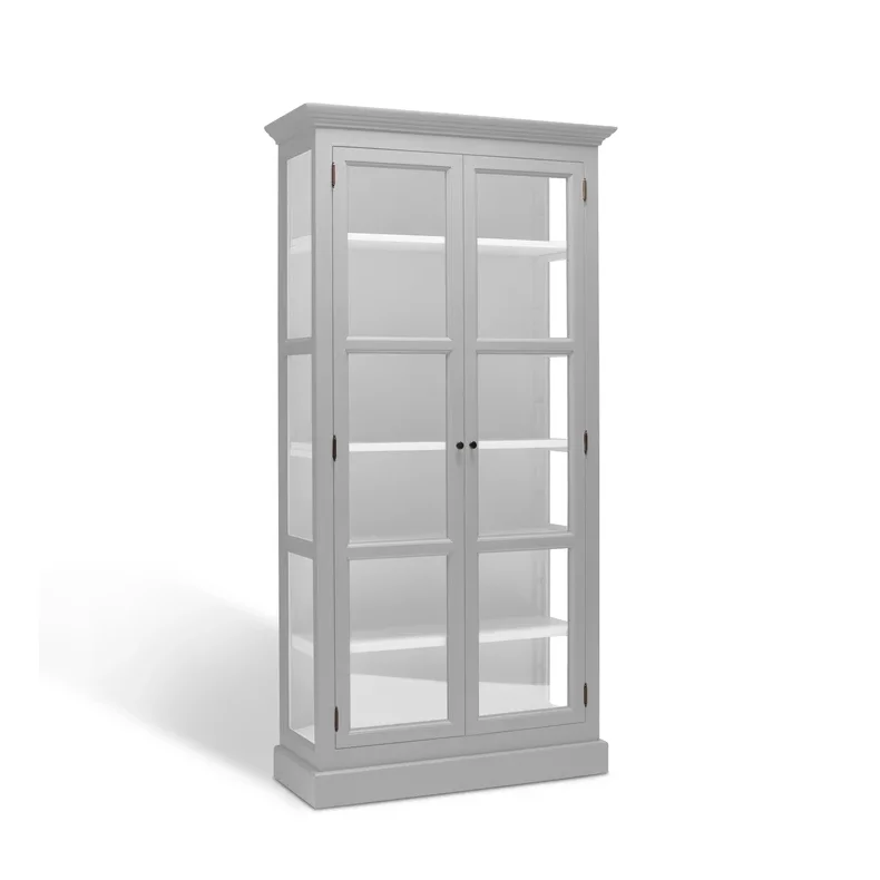 LIVINGOODIES VITRINSKAB CARLINGTON MELLEM LYSEGR�/HVID - 100