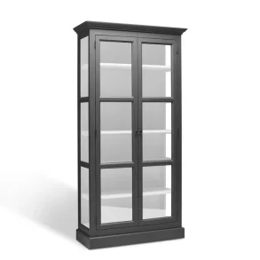 LIVINGOODIES H�J VITRINSKAB CARLINGTON LILLE M�RKEGR�/HVID - 100