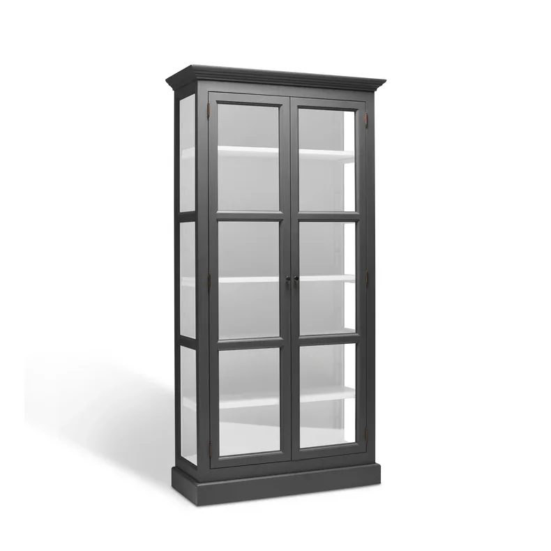 LIVINGOODIES H�J VITRINSKAB CARLINGTON LILLE M�RKEGR�/HVID - 100