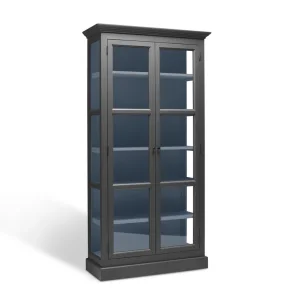 LIVINGOODIES H�J VITRINSKAB CARLINGTON LILLE M�RKEGR�/BL� - 100