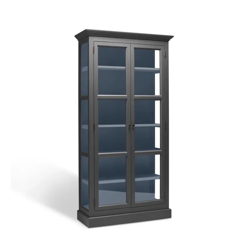 LIVINGOODIES H�J VITRINSKAB CARLINGTON LILLE M�RKEGR�/BL� - 100