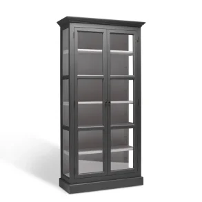 LIVINGOODIES H�J VITRINSKAB CARLINGTON LILLE M�RKEGR�/GR�BRUN - 100