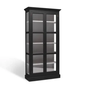 LIVINGOODIES LILLE VITRINSKAB CARLINGTON ORIGINAL SORT/GR�BRUN - 145