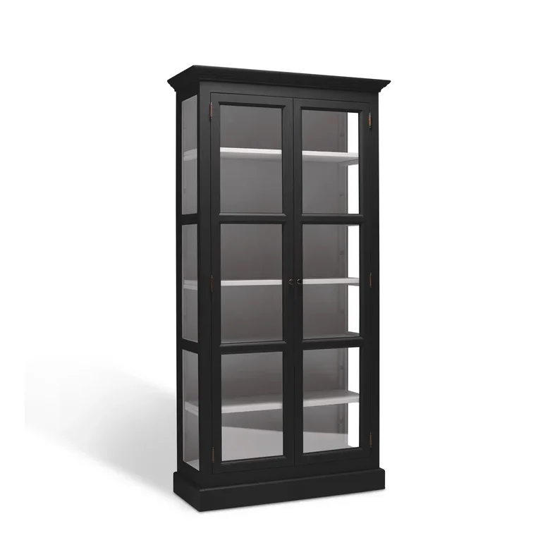LIVINGOODIES LILLE VITRINSKAB CARLINGTON ORIGINAL SORT/GR�BRUN - 145