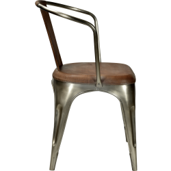 TRADEMARK LIVING STOL SHINY/BRUN - 80