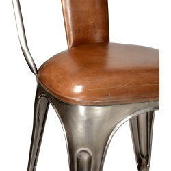 TRADEMARK LIVING POLSTRET STOL SHINY/BRUN - 50