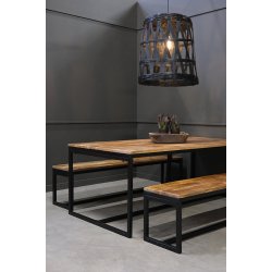 TRADEMARK LIVING SPISEBORD RONALDO SORT STEL - 200