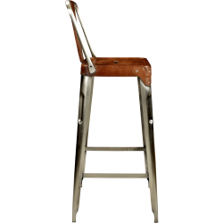 Trademark Living Barstol m/l�der p� s�de og ryg - brun 77