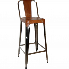 Trademark Living Barstol m/l�der p� s�de og ryg - brun 77