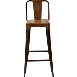 Trademark Living Barstol m/l�der p� s�de og ryg - brun 77