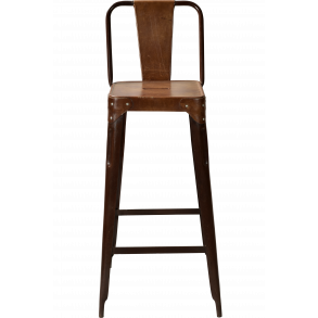 Trademark Living Barstol m/l�der p� s�de og ryg - brun 77