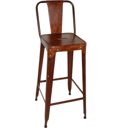 Trademark Living Barstol m/l�der p� s�de og ryg - brun 77