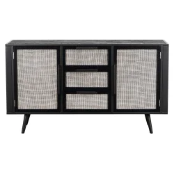 NOVASOLO NORDIC MINDI RATTAN NORDIC SORT SK�NK MED 2 L�GER OG 3 SKUFFE - 160