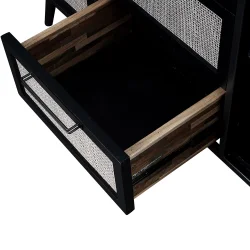 NOVASOLO NORDIC MINDI RATTAN NORDIC SORT SK�NK MED 2 L�GER OG 3 SKUFFE - 160