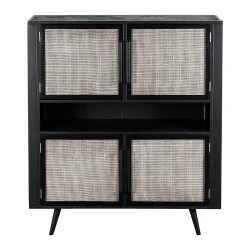 NOVASOLO NORDIC MINDI RATTAN NORDIC SORT SK�NK MED 4 L�GER OG 3 SKUFFE - 130