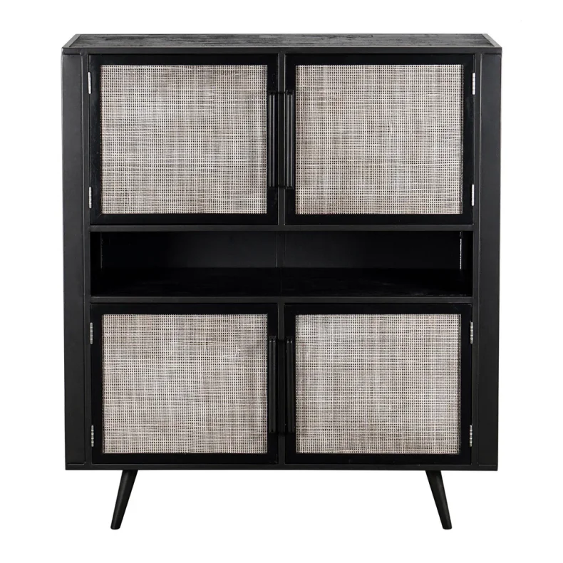 NOVASOLO NORDIC MINDI RATTAN NORDIC SORT SK�NK MED 4 L�GER OG 3 SKUFFE - 130