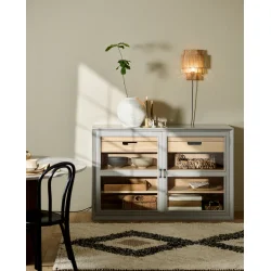 NORDAL VIVA VITRINESKAB M/2 L�GER LAV GR�/NATUR - 96