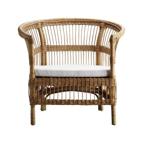 TINE K HOME LOUNGE STOL RATTAN INKL HYNDE HVID - 88