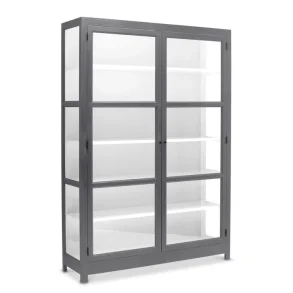 LIVINGOODIES VITRINSKAB CARLINGTON EDGE BL�GR�/HVID - 145